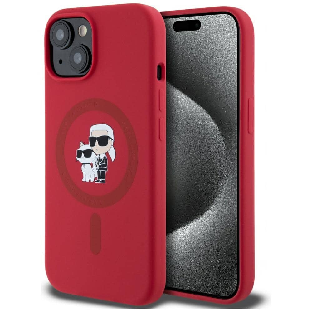 Φωτογραφία προϊόντος: Θήκη iPhone 15 MagSafe – Karl Lagerfeld – Karl+Choupette (Κόκκινο)