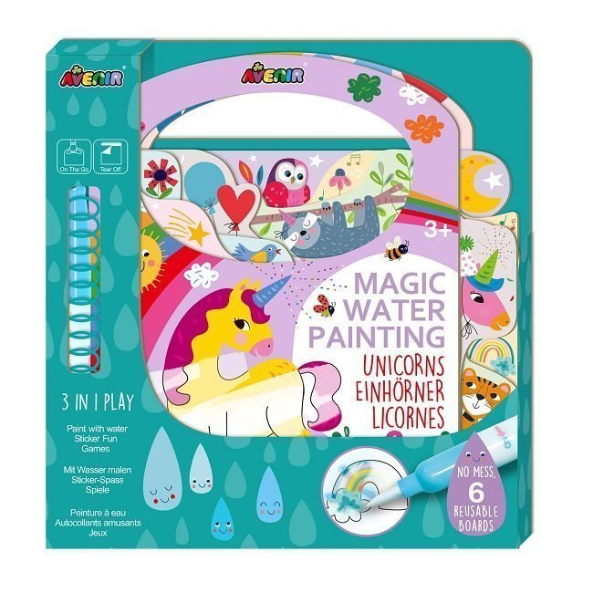 Φωτογραφία προϊόντος: Avenir Magic Water Painting Unicorns Βιβλίο Ζωγραφικής με Νερό για Ηλικίες 3+
