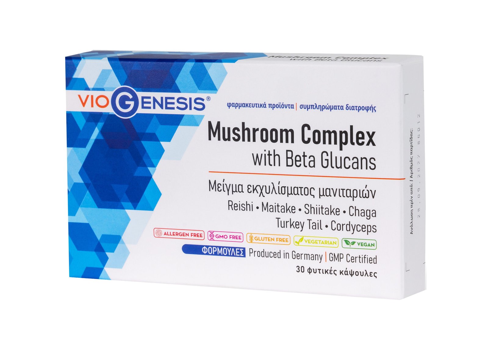 Φωτογραφία προϊόντος: Viogenesis Mushroom Complex with Beta Glucans 30 φυτικές κάψουλες