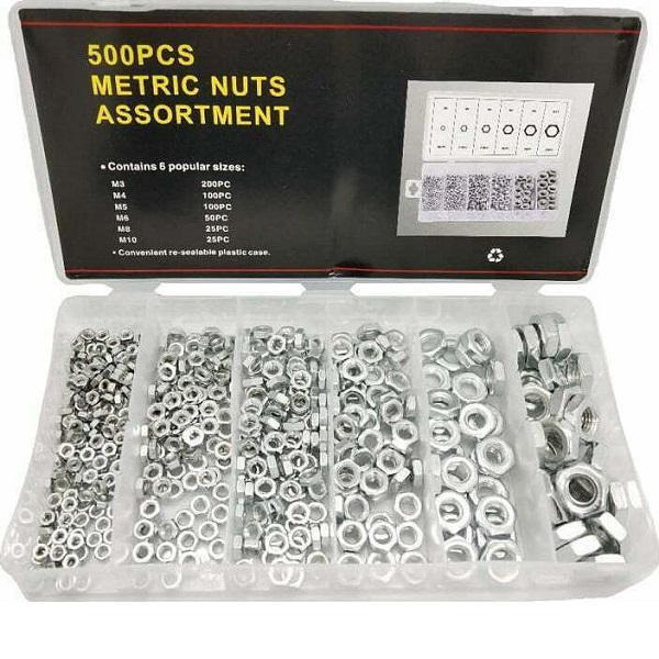 Φωτογραφία προϊόντος: OEM Metric Nuts 500 Pcs παξιμάδια σε πλαστική θήκη