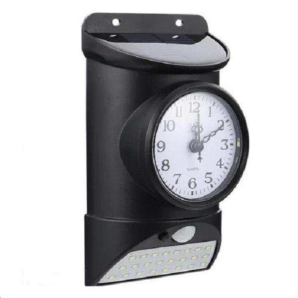 Φωτογραφία προϊόντος: OEM Solar Sensor Wall Light with Clock Infrared Outdoor Porch Solar Light 2pcs