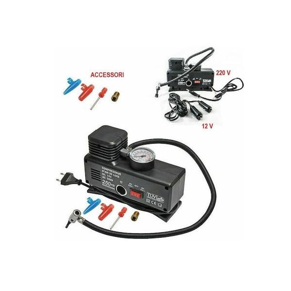 Φωτογραφία προϊόντος: OEM All Ride Τρόμπα Αυτοκινήτου AC/DC 250PSI με Καλώδιο Αναπτήρα 12V