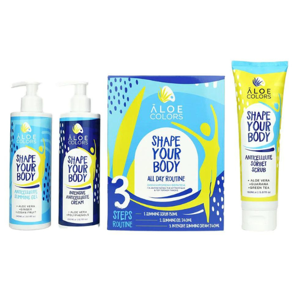 Φωτογραφία προϊόντος: Aloe Plus Aloe Colors Shape Your Body All Day Routine Slimming Scrub 150 ml + Slimming Gel 240 ml + Intensive Slimming Cream 240 ml