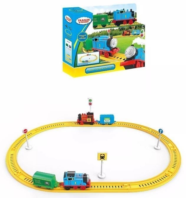 Φωτογραφία προϊόντος: Blue Toys Τρενάκι Σετ Πίστας με Τρέϊλερ, Ράγες και Σήματα (MKI994868)