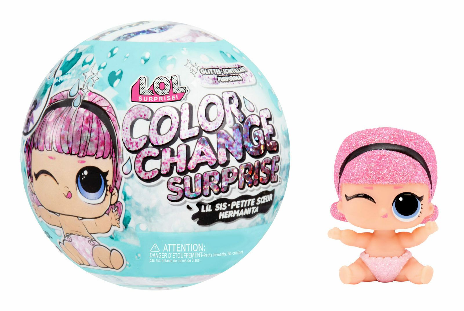 Φωτογραφία προϊόντος: MGA Entertainment Κούκλα L.O.L. Surprise Glitter Color Change Αδερφούλα (585305EUC)