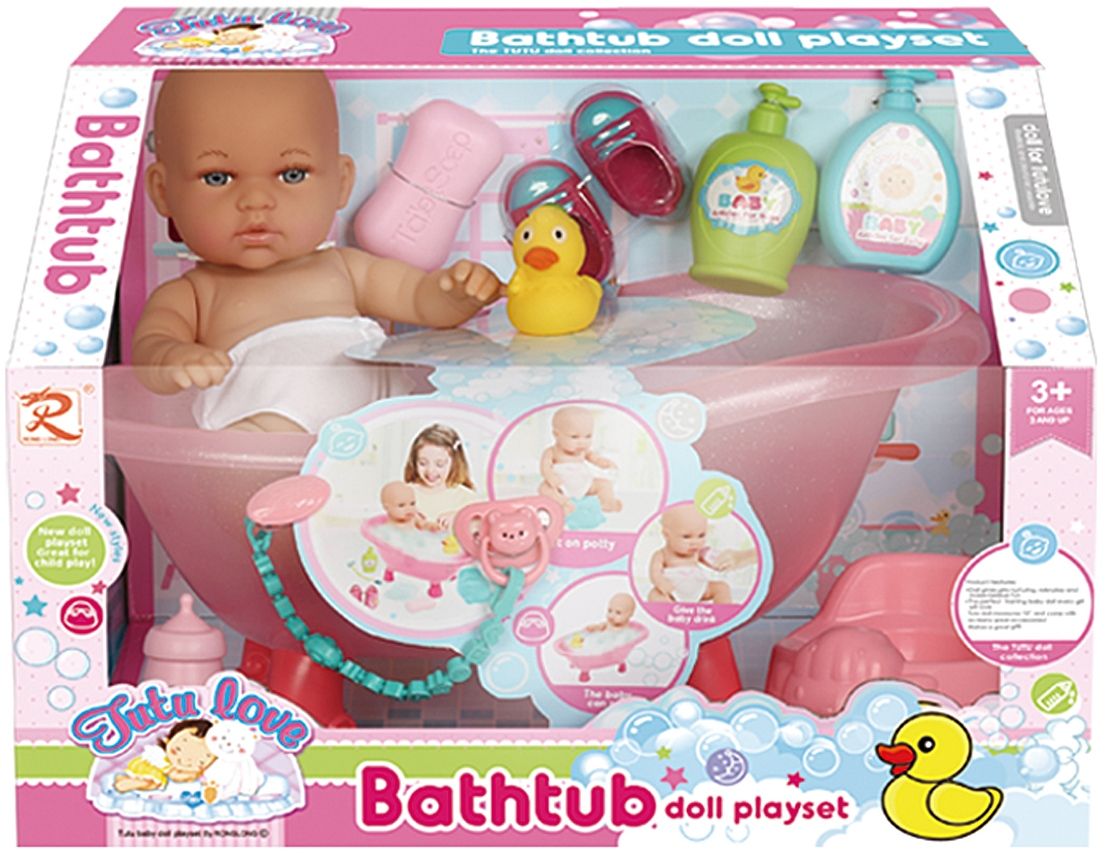 Φωτογραφία προϊόντος: Blue Toys Κούκλα Μωρό Με Μπανιέρα Παπάκι Και Αξεσουάρ (MKL417056)