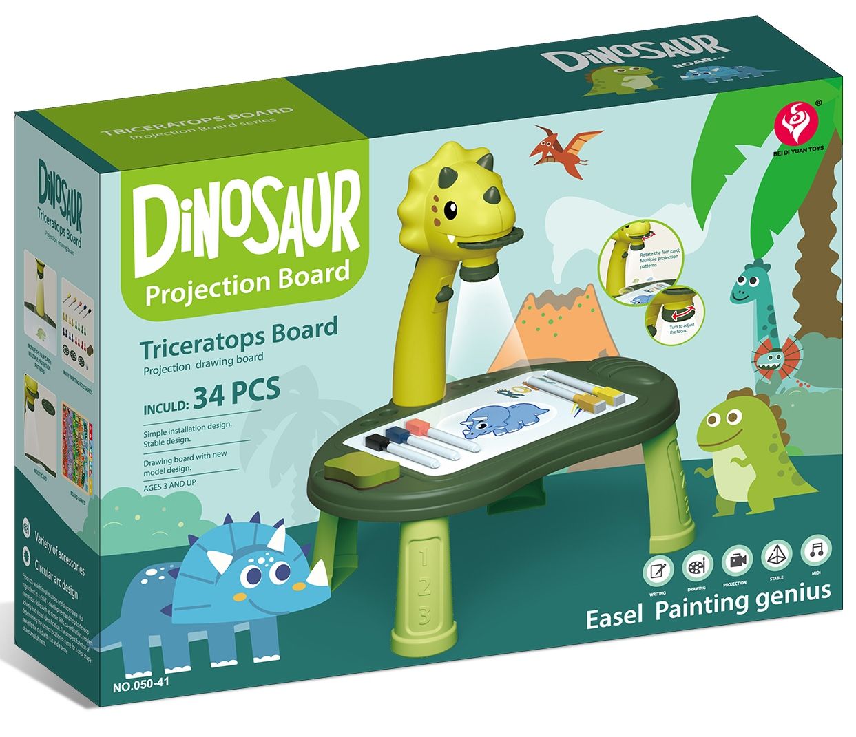 Φωτογραφία προϊόντος: Blue Toys Προτζέκτορας Ζωγραφικής Projection Board Δεινόσαυροι (MKO528014)