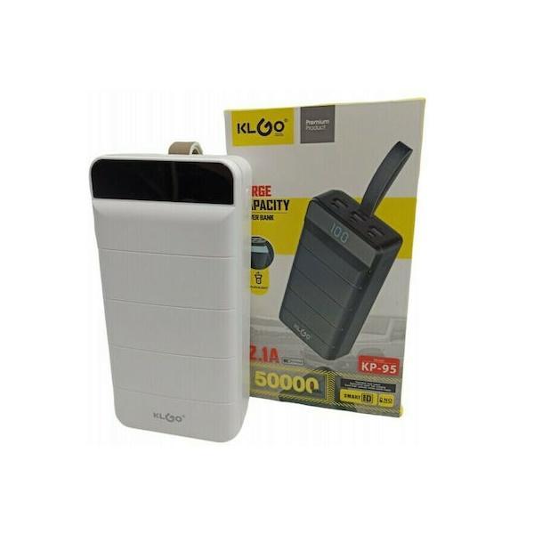 Φωτογραφία προϊόντος: OEM KLGO KP-95 Power Bank 50000mAh με 3 Θύρες USB-A Λευκό