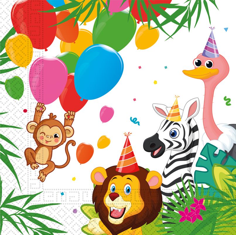 Φωτογραφία προϊόντος: Procos Party Χαρτοπετσέτες Decorata Jungle Balloons 33x33 εκ. 20Τ (93782)
