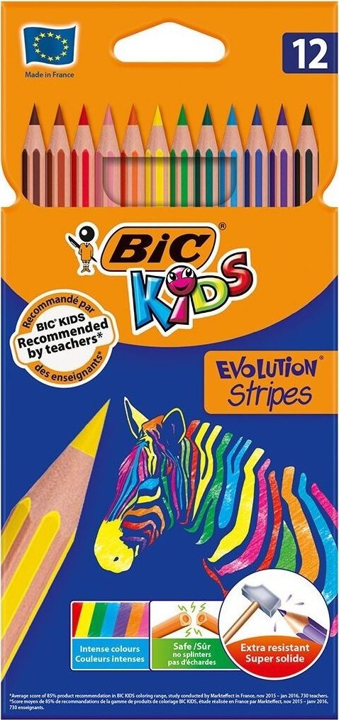 Φωτογραφία προϊόντος: Bic Kids Evolution Stripes Σετ Ξυλομπογιές 12 τμχ (9505221)