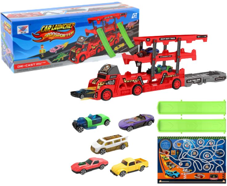 Φωτογραφία προϊόντος: Blue Toys Όχημα Πτυσσόμενο Φορτηγό Μεταφοράς Οχημάτων Με 8 Αυτοκίνητα (MKN882831)