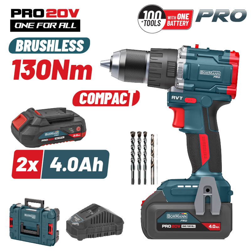 Φωτογραφία προϊόντος: BORMANN Pro BBP5451X44CA Δραπαν/βιδο Κρουστικό 20V,2x2Ah,Li-Ion,Compact,2 Ταχύτητες & Βαλίτσα