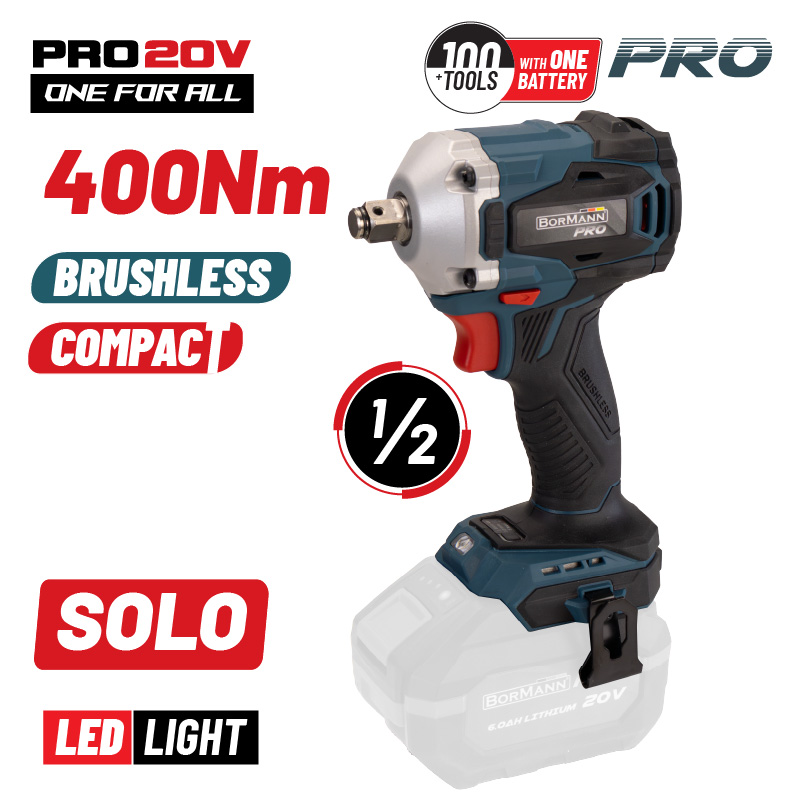 Φωτογραφία προϊόντος: BORMANN Pro ΜΠΟΥΛΟΝΟΚΛΕΙΔΟ COMPACT, BRUSHLESS ΜΠΑΤΑΡΙΑΣ 20V,Li-Ion, 400ΝΜ, 0-1800/0-2200/0-2600rpm - ΣΩΜΑ PRO (070474)