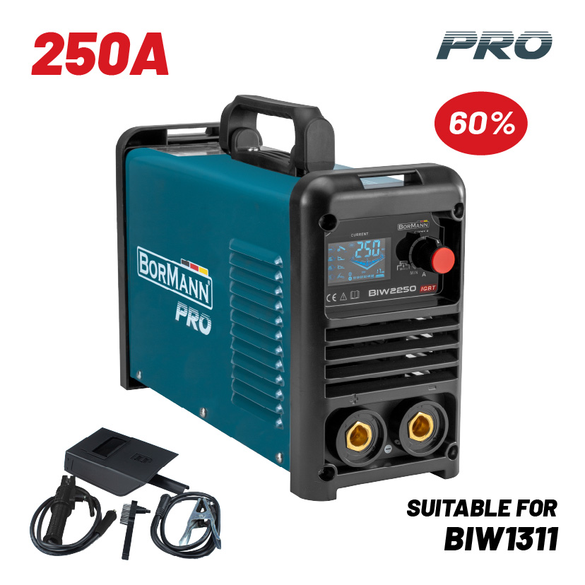 Φωτογραφία προϊόντος: BORMANN Pro ΗΛΕΚΤΡΟΚΟΛΛΗΣΗ INVERTER ΑΠΟΔΟΣΗ 250Α/60%, ΨΗΦ.ΟΘΟΝΗΣ, ΜΕΓ.ΗΛΕΚΤΡΟΔΙΟ 5mm, ΠΕΡΙΛΑΜΒΑΝΕΙ ΕΞΑΡΤΗΜΑΤΑ (061984)