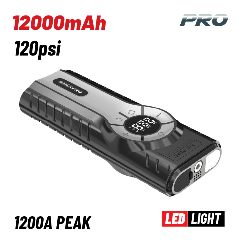 Φωτογραφία προϊόντος: BORMANN Pro ΒΒC1500 Εκκινητής Μπαταρίας Αυτοκινήτου 1200Α, Power Bank 12000mAh,Τρόμπα,LED Φως (073833)