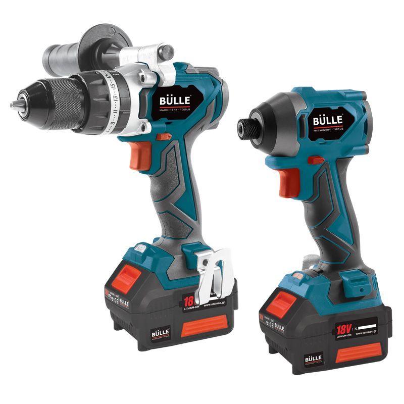 Φωτογραφία προϊόντος: BULLE: 18V ΣΕΤ BRUSHLESS ΔΡΑΠΑΝΟΚΑΤΣΑΒΙΔΟ & ΠΑΛΜΙΚΟ ΚΑΤΣΑΒΙΔΙ 2x5Ah Li-ion (633321)