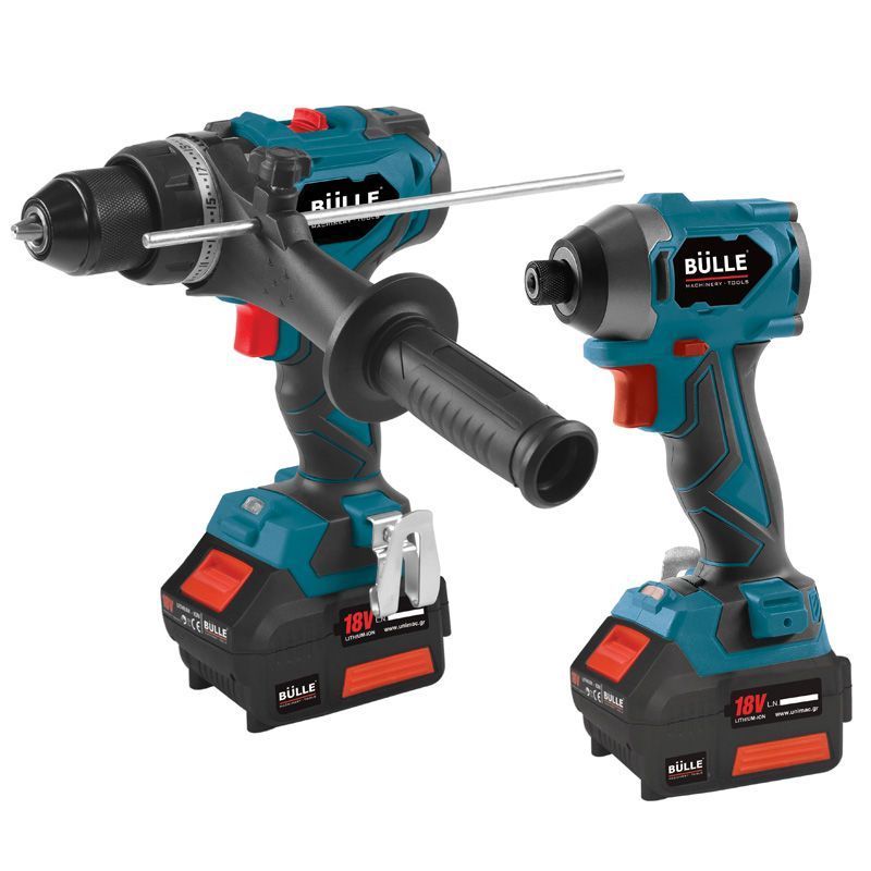 Φωτογραφία προϊόντος: BULLE: 18V ΣΕΤ BRUSHLESS ΔΡΑΠΑΝΟΚΑΤΣΑΒΙΔΟ & ΠΑΛΜΙΚΟ ΚΑΤΣΑΒΙΔΙ 2x5Ah Li-ion (633323)