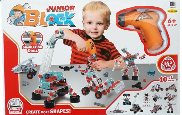 Φωτογραφία προϊόντος: Blue Toys Σετ Κατασκευής με Κατσαβίδι-Junior Block 552 τμχ (MKD998348)