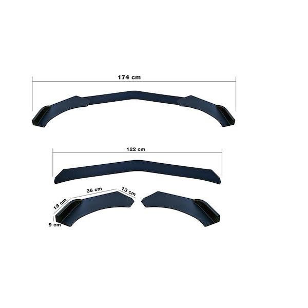 Φωτογραφία προϊόντος: OEM Racing Διακοσμητικό Spoiler Προφυλακτήρα Αυτοκινήτου Lip Splitter Μαύρο 3τμχ