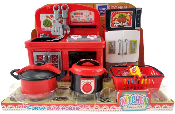 Φωτογραφία προϊόντος: Blue Toys Κουζινικά Σετ Κουζίνας Με Ψυγείο, Κατσαρόλες Και Καλαθι (MKL072320)