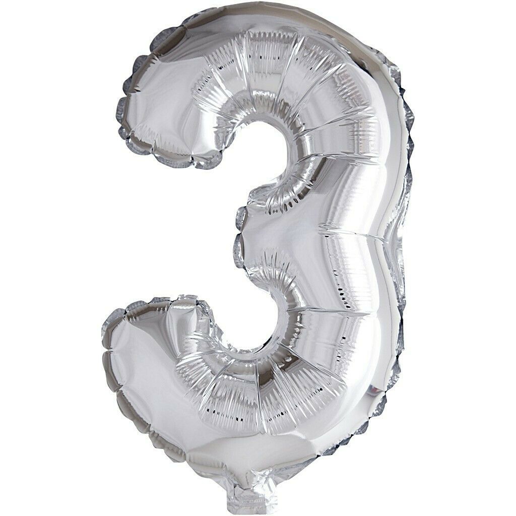 Φωτογραφία προϊόντος: Procos Party Μπαλόνι Decpoation Foil Balloons Νούμερο 3 85εκ Ασημί (91197)