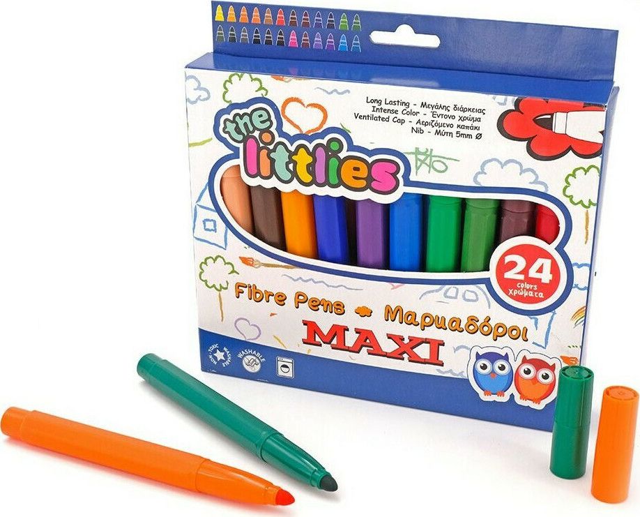 Φωτογραφία προϊόντος: The Littlies Μαρκαδόροι Maxi Fibre Pens 24 Χρώματα (000646230)