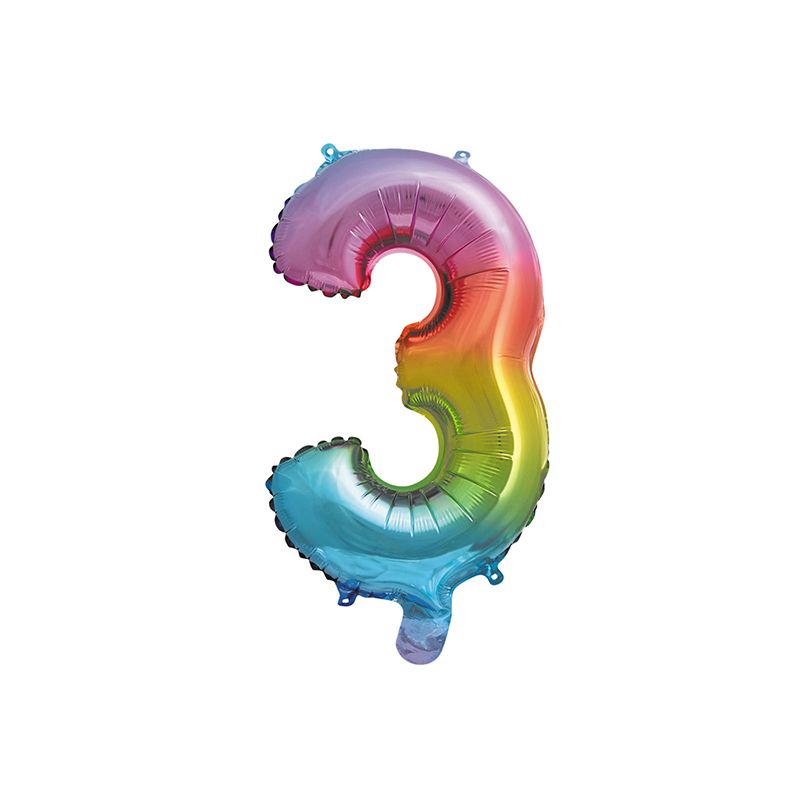 Φωτογραφία προϊόντος: Procos Party Μπαλόνι Decoiation Numeral Foil Balloons Νούμερο 3 35εκ Πολύχρωμο (92726)