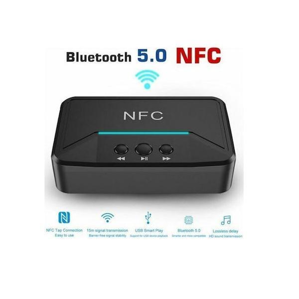 Φωτογραφία προϊόντος: OEM Andowl NFC v5.0 Bluetooth 5.0 Receiver με θύρες εξόδου 3.5mm Jack / USB / RCA και NFC