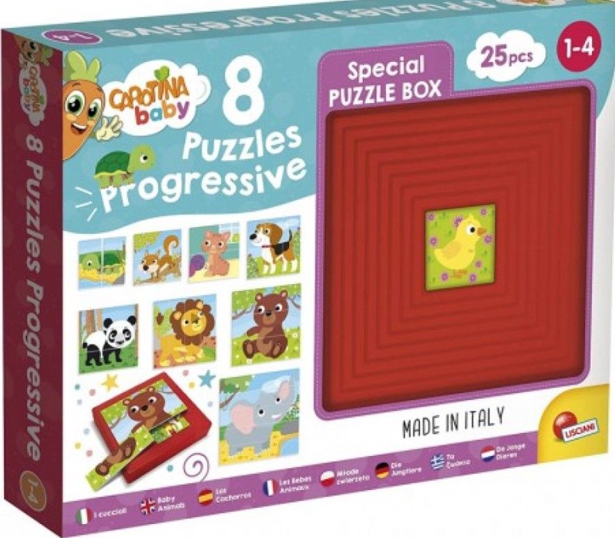 Φωτογραφία προϊόντος: Real Fun Toys Παζλ Carotina Baby 9 Παζλ Πυραμίδα- Μωρά Ζώα (95476)