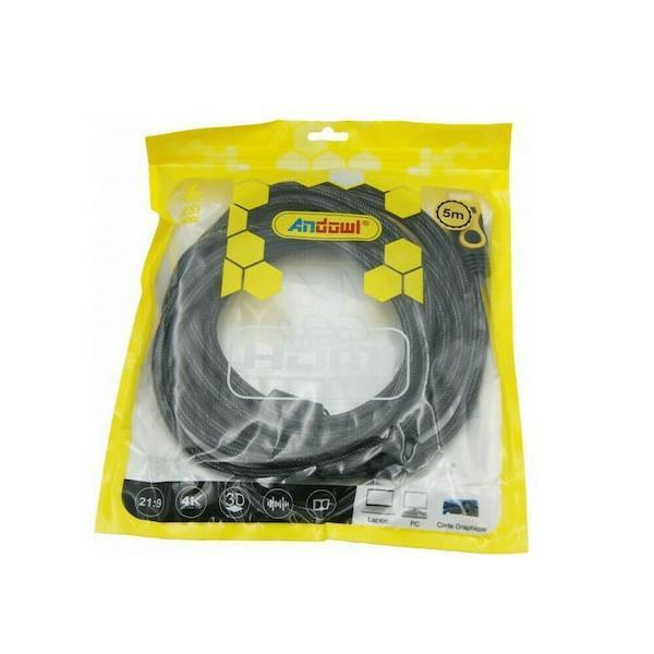 Φωτογραφία προϊόντος: OEM Andowl HDMI 1.4 Cable HDMI male - HDMI male 5m Μαύρο