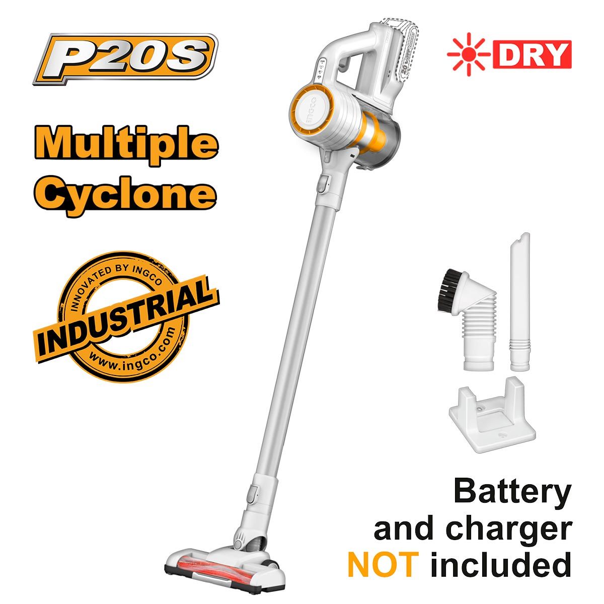 Φωτογραφία προϊόντος: Σκούπα Stick Cyclone Μπαταρίας 20V Li-Ion SOLO 120W CVLI20061 INGCO INGCO