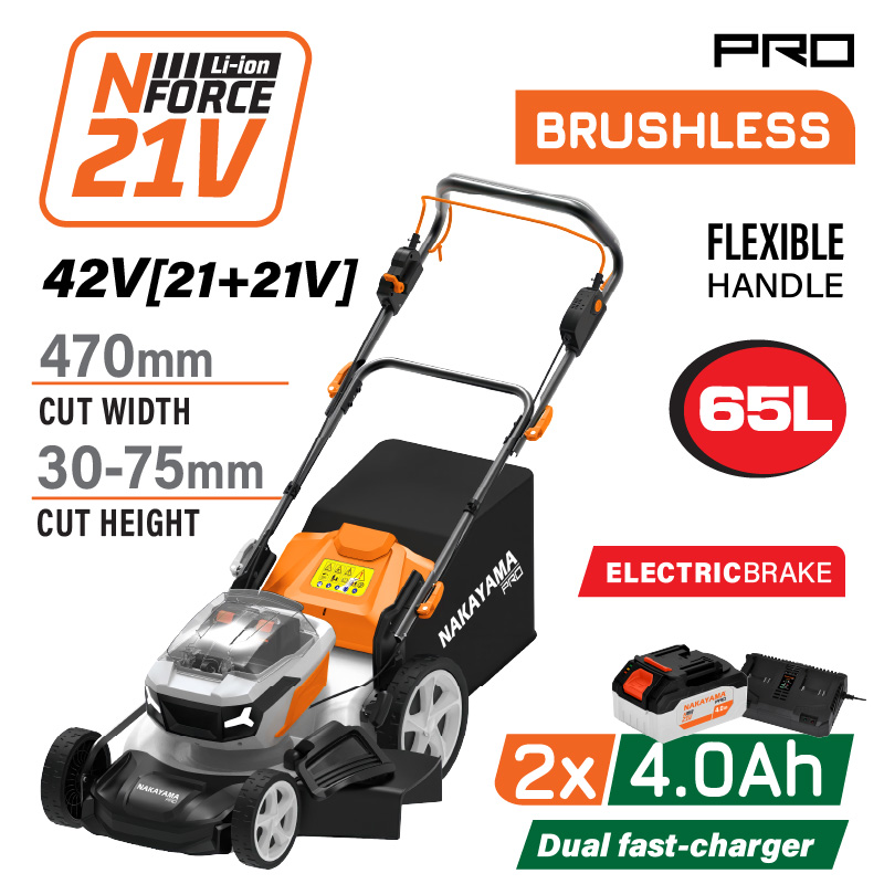 Φωτογραφία προϊόντος: NAKAYAMA PRO Pro EC1730X44 Μηχανή Γκαζόν Αυτοκινούμενη Brushless 42V, 2x4Ah, Κοπή 47cm
