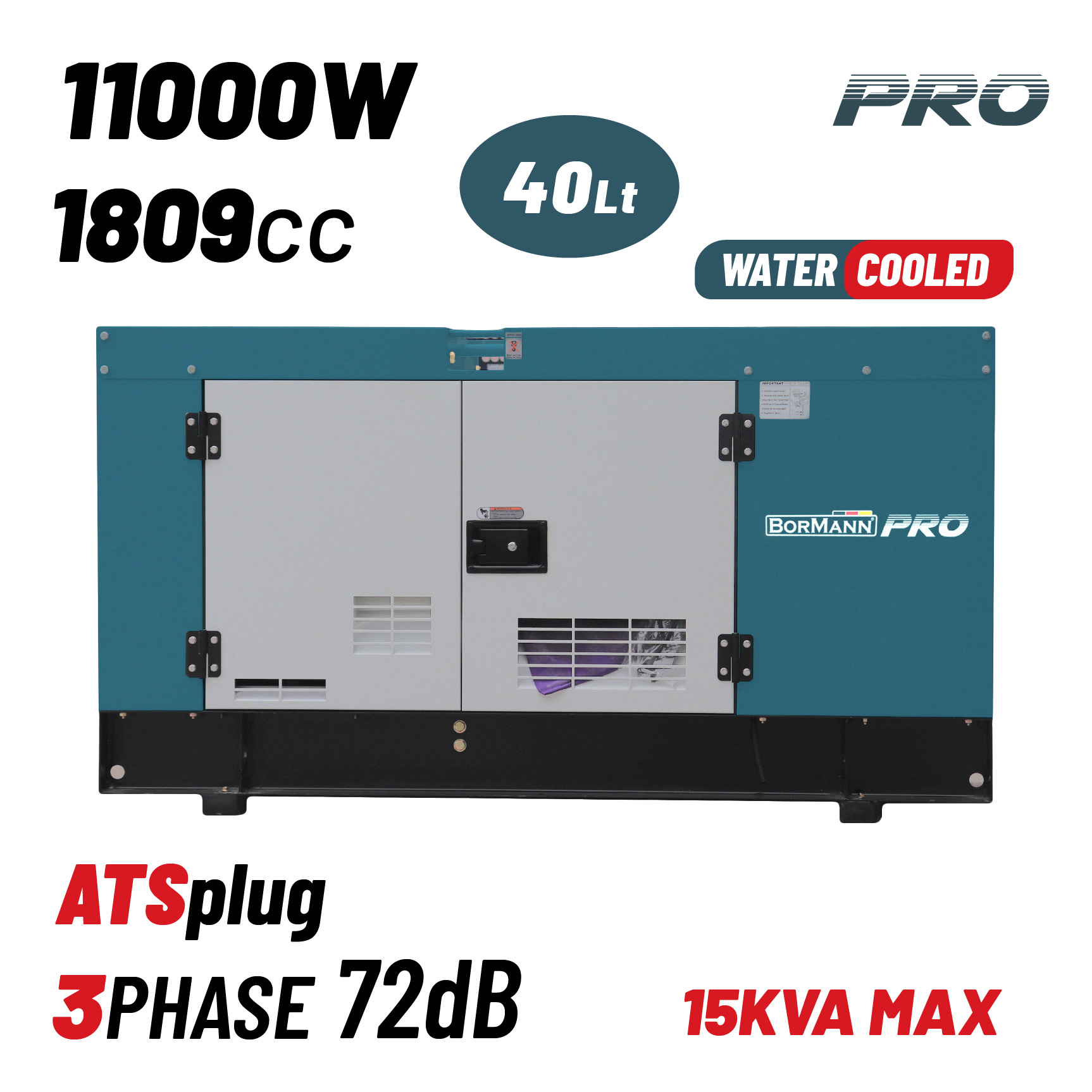 Φωτογραφία προϊόντος: BORMANN Pro BGB9900 Γεννήτρια Πετρελαίου Υδρόψυκτη 11000W (1089cc) Κλειστού Τύπου, Τριφασική