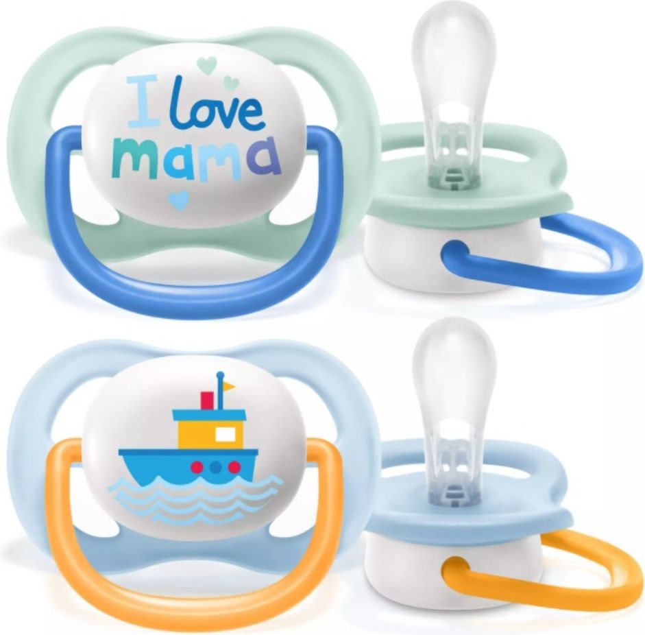 Φωτογραφία προϊόντος: Avent Πιπίλα Ultra Air 0+6M Αγόρι I Love Mama (SCF080/01)