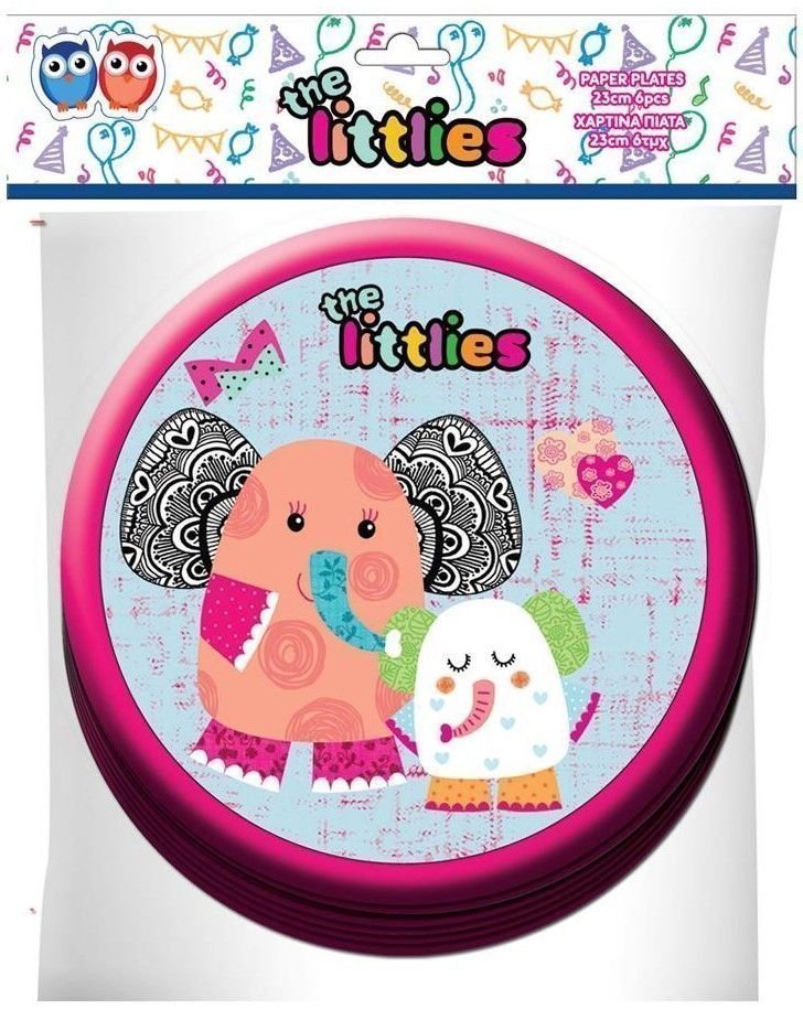 Φωτογραφία προϊόντος: The Littlies Party Πιάτα Χάρτινα The Littles Ελεφαντάκι 23 εκ. 6 τμχ (000646001)