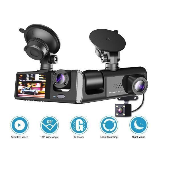 Φωτογραφία προϊόντος: OEM Full HD 1080P 3 κάμερα Dash Cam για το αυτοκίνητο 2 ιντσών οθόνη Dashcam μαύρο κουτί οδήγησης βίντεο εγγραφής ΑΥΤΟΚΊΝΗΤΟ DVR πίσω κάμερα