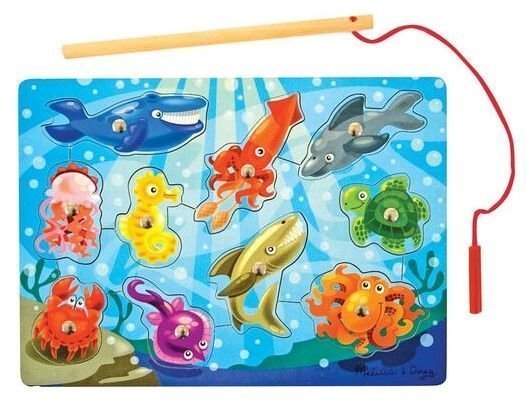 Φωτογραφία προϊόντος: Melissa &amp; Doug Μαγνητικό Ψάρεμα και Πάζλ με Ξύλινα Ζώα Ωκεανού (13778)