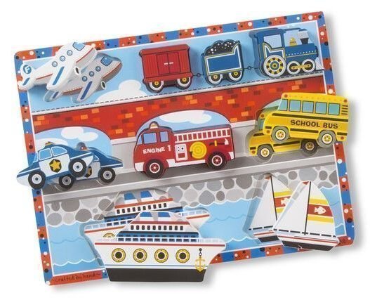 Φωτογραφία προϊόντος: Melissa &amp; Doug Ξύλινο Σφηνώματα Οχήματα (13725)