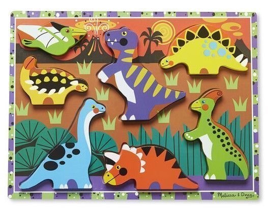 Φωτογραφία προϊόντος: Melissa &amp; Doug Ξύλινο Σφηνώματα Δεινόσαυροι (13747)