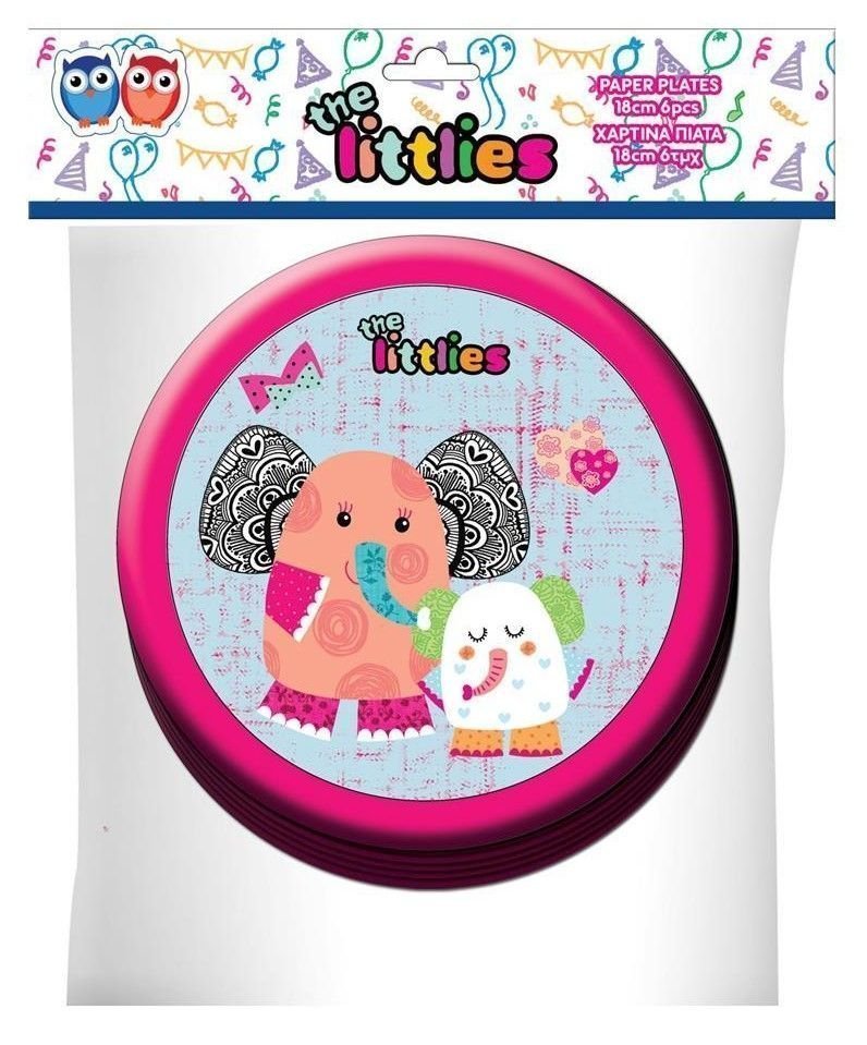 Φωτογραφία προϊόντος: The Littlies Party Πιάτα Χάρτινα The Littles Ελεφαντάκι 18 εκ. 6 τμχ (000646000)