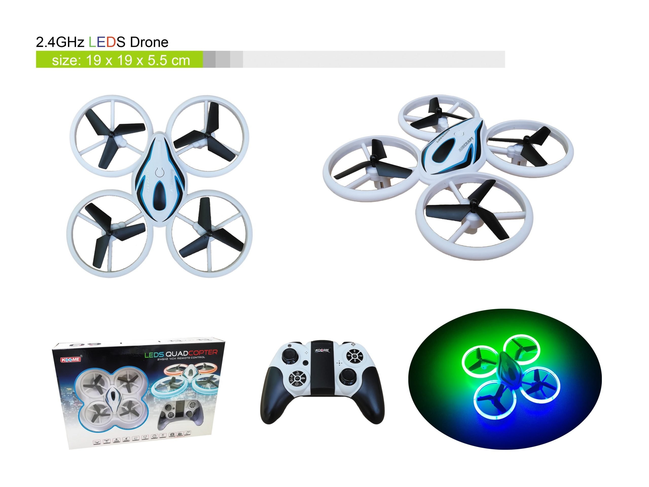 Φωτογραφία προϊόντος: Blue Toys Drone Leds Quadcopter Με Usb Και Φως Led (MKL422294)