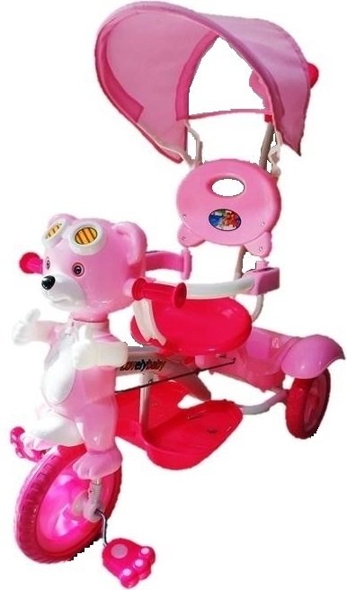 Φωτογραφία προϊόντος: MG toys Παιδικο Τρικυκλο Ποδηλατο Ροζ Αρκουδάκι Με Τεντα Και Καλαθι (686433)