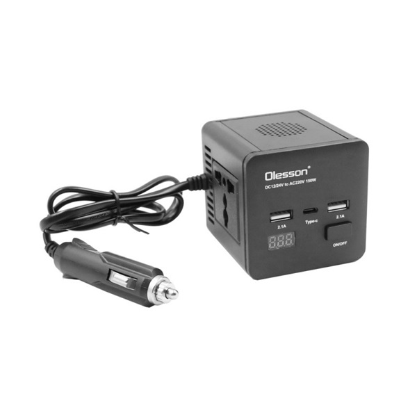 Φωτογραφία προϊόντος: OEM Inverter Αυτοκινήτου 150W για Μετατροπή 12V DC σε 220V AC με 2xUSB 103785