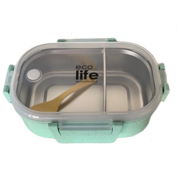 Φωτογραφία προϊόντος: EcoLife Light Green Φαγητοδοχείο 900ml (9074, βεραμάν) με χώρισμα