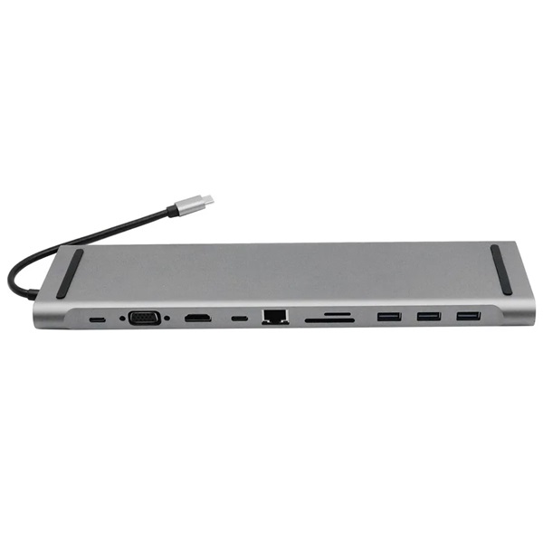 Φωτογραφία προϊόντος: OEM KYL-8246824 USB-C Docking Station με HDMI 4K PD Ethernet και σύνδεση 2 Οθονών Γκρι 46242974