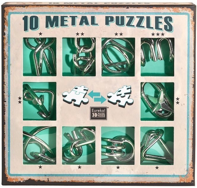 Φωτογραφία προϊόντος: ΟΕΜ Παζλ Γριφος 10 Metal Puzzles Green Set (10-G)