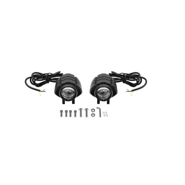 Φωτογραφία προϊόντος: OEM Factory HW-0072 Σετ Προβολάκια Μοτοσυκλέτας Αλουμινίου με 2 Σκάλες Ψυχρό Λευκό – Κίτρινο 40W 12V