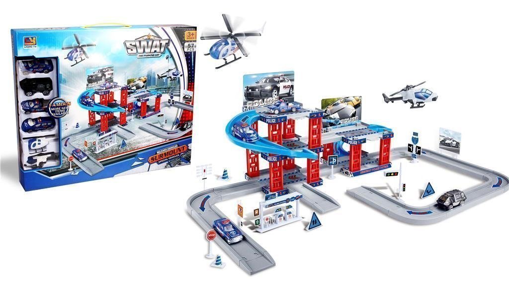 Φωτογραφία προϊόντος: Blue Toys Παιδικο Playset Παρκινγκ Με Μεταλλικα Αυτοκινητα Αστυνομιας Οεμ (MKH916308)