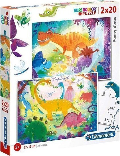 Φωτογραφία προϊόντος: Clementoni Supercolor Παζλ 2Χ20 Funny Dinos (1200-24755)