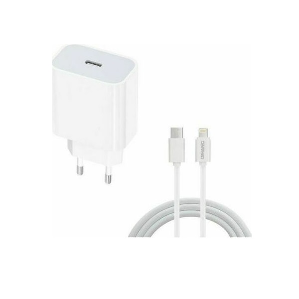 Φωτογραφία προϊόντος: OEM QIHANG Φορτιστής με Θύρα USB-C και Καλώδιο Lightning 20W Power Delivery Λευκός (QH-Z61)